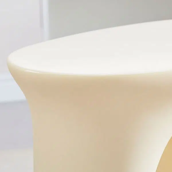 Contemporary Art Deco Hollow Design Oval Tabletop Plastic End Table For Living Room - Image 6