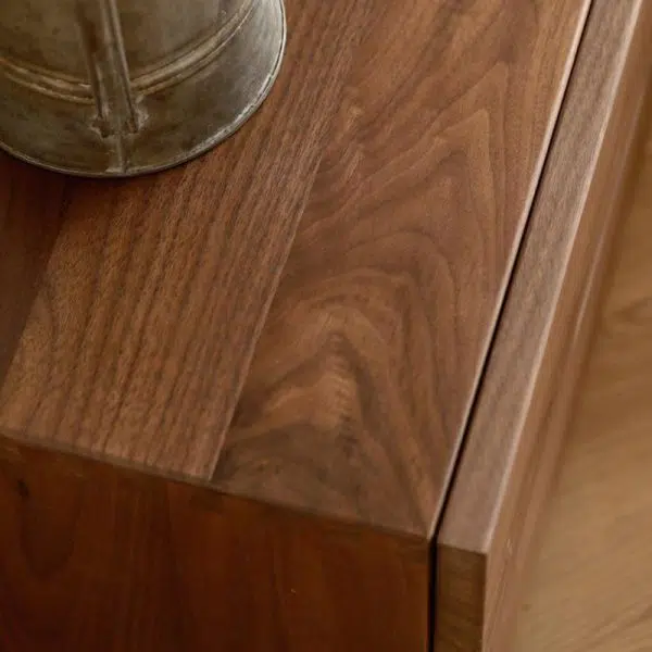 Contemporary Scandinavian Rectangular Desktop Solid Wood Nightstand With Labor-Saving Pulls 2-Drawer For Bedroom - Image 7