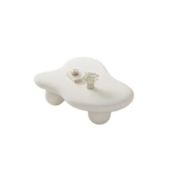 Contemporary Creative Creamy Cloud Orb Artificial Panel End Table 1-Tier For Living Room - Image 17