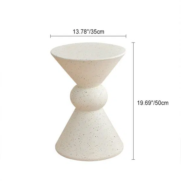 Contemporary Creative Chamfered Triangles Chamfered Rounded Corners Magnesium Oxide End Table 1-Tier For Living Room - Image 4