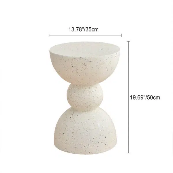 Contemporary Creative Chamfered Triangles Chamfered Rounded Corners Magnesium Oxide End Table 1-Tier For Living Room - Image 5