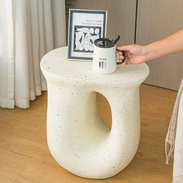 Contemporary Creative Wine Glass Shapes Magnesium Oxide End Table 1-Tier For Living Room - Image 2