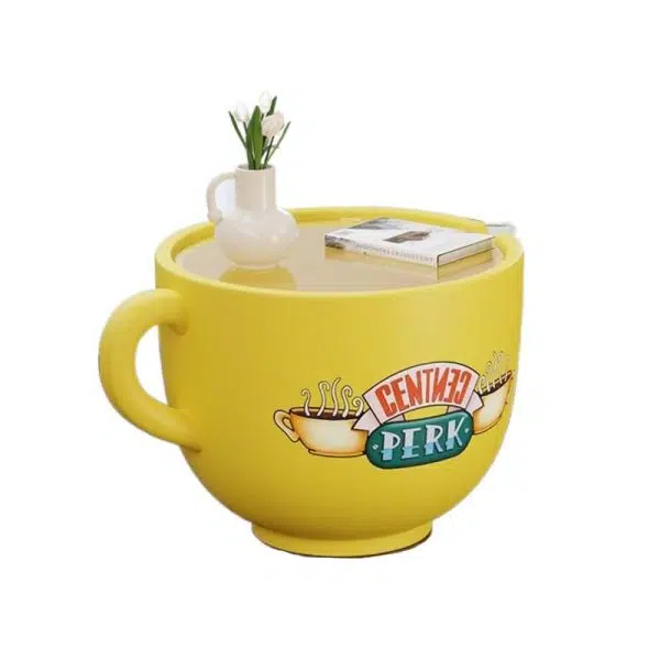 Contemporary Creative Coffee Cup Shape Tempered Glass Stainless Steel End Table 1-Tier For Living Room - Image 8