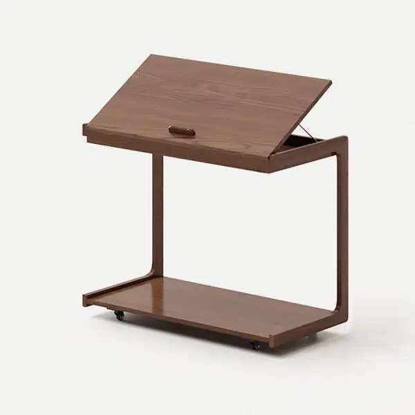 Contemporary Creative U-Shape Square Removable Tiltable Solid Wood End Table 2-Tiers For Living Room - Image 28