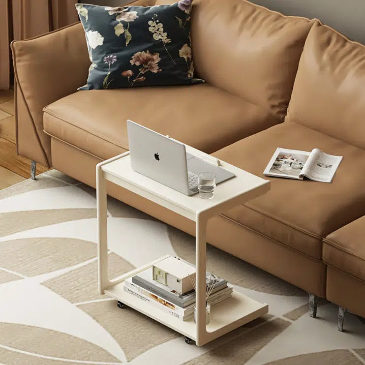 DFM-Table-FW01400-13.jpg Contemporary Creative U-Shape Square Removable Tiltable Solid Wood End Table 2-Tiers For Living Room - Image 1