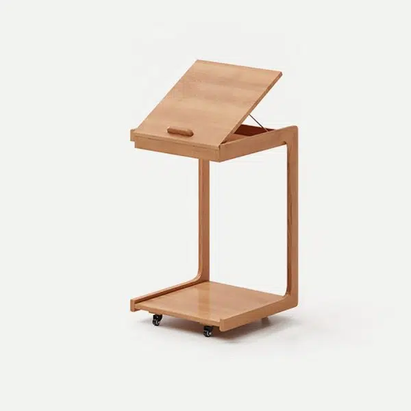 Contemporary Creative U-Shape Square Removable Tiltable Solid Wood End Table 2-Tiers For Living Room - Image 21