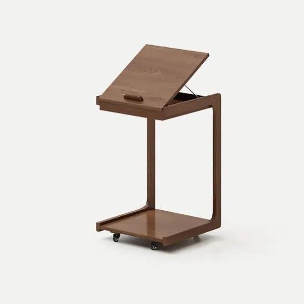 Contemporary Creative U-Shape Square Removable Tiltable Solid Wood End Table 2-Tiers For Living Room - Image 22