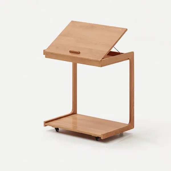 Contemporary Creative U-Shape Square Removable Tiltable Solid Wood End Table 2-Tiers For Living Room - Image 24