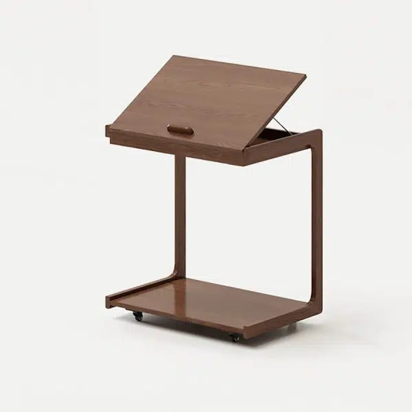 Contemporary Creative U-Shape Square Removable Tiltable Solid Wood End Table 2-Tiers For Living Room - Image 25