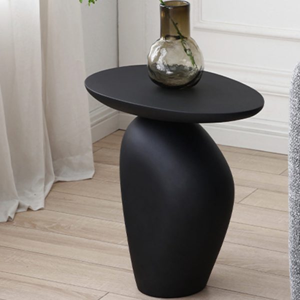 Contemporary Creative Irregular Oval Cobblestone Fiberglass End Table 1-Tier For Living Room - Image 6