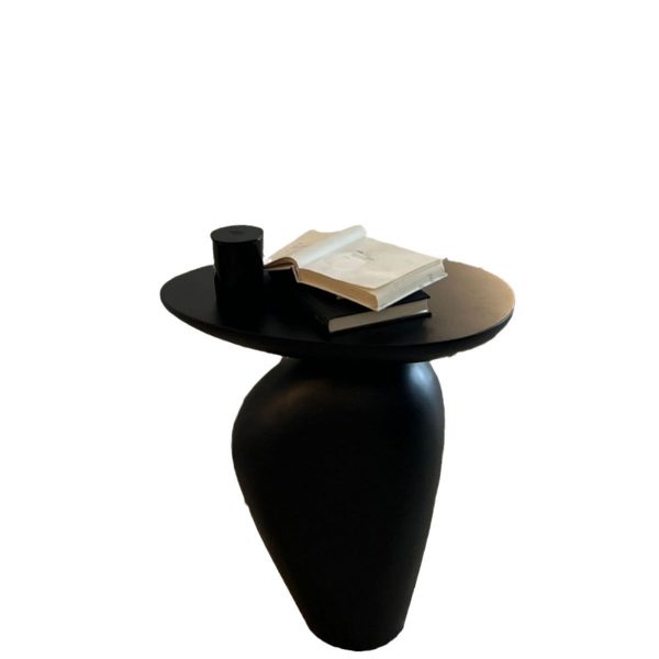 Contemporary Creative Irregular Oval Cobblestone Fiberglass End Table 1-Tier For Living Room - Image 16