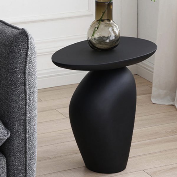 Contemporary Creative Irregular Oval Cobblestone Fiberglass End Table 1-Tier For Living Room - Image 5