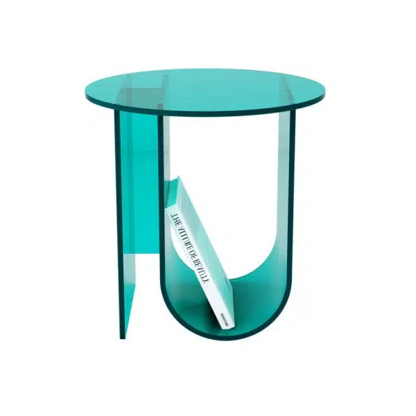 Contemporary Creative U-Shape Round Acrylic End Table 1-Tier For Living Room - Image 11