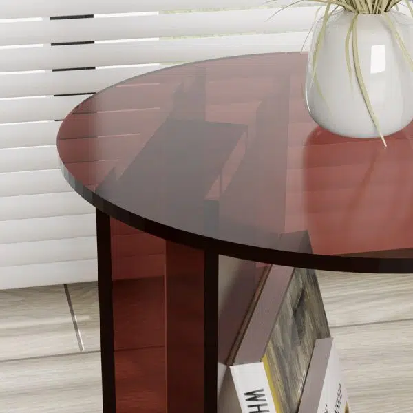 Contemporary Creative U-Shape Round Acrylic End Table 1-Tier For Living Room - Image 6