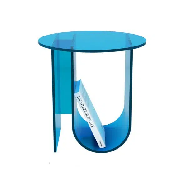 Contemporary Creative U-Shape Round Acrylic End Table 1-Tier For Living Room - Image 13