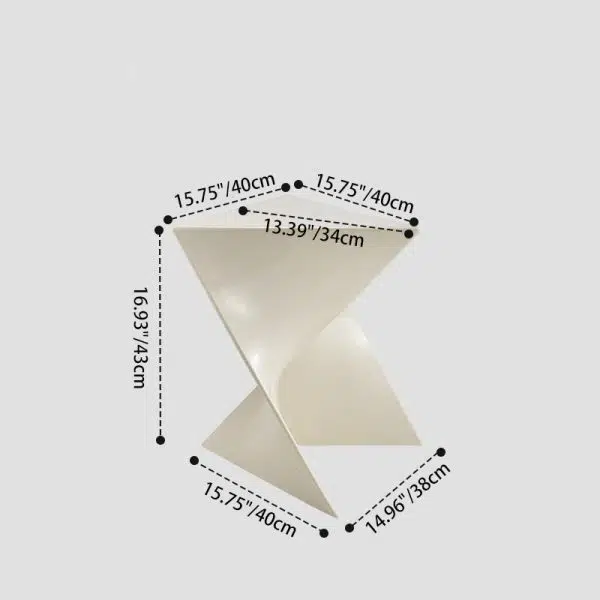 Contemporary Creative Irregular Geometry Triangle PC End Table 1-Tier For Living Room - Image 4