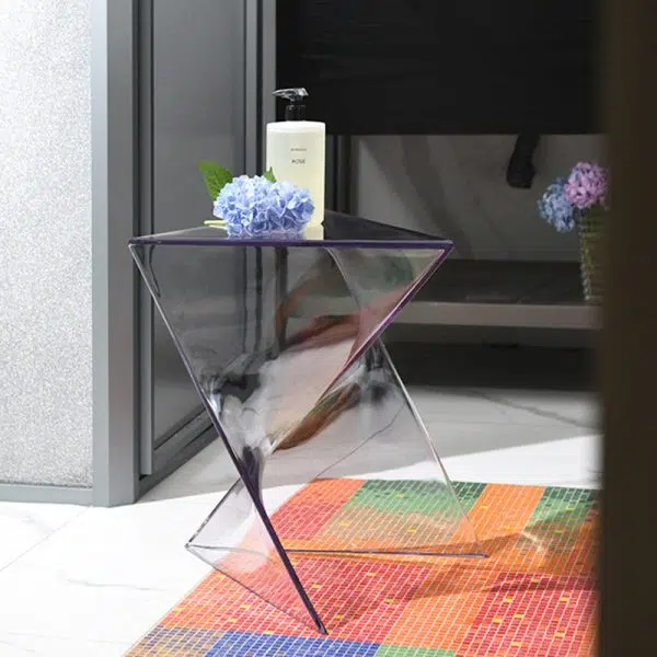 Contemporary Creative Irregular Geometry Triangle PC End Table 1-Tier For Living Room - Image 7