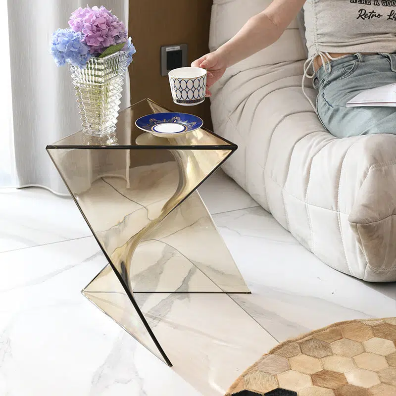 DFM-Table-FW01819-13.jpg Contemporary Creative Irregular Geometry Triangle PC End Table 1-Tier For Living Room - Image 1