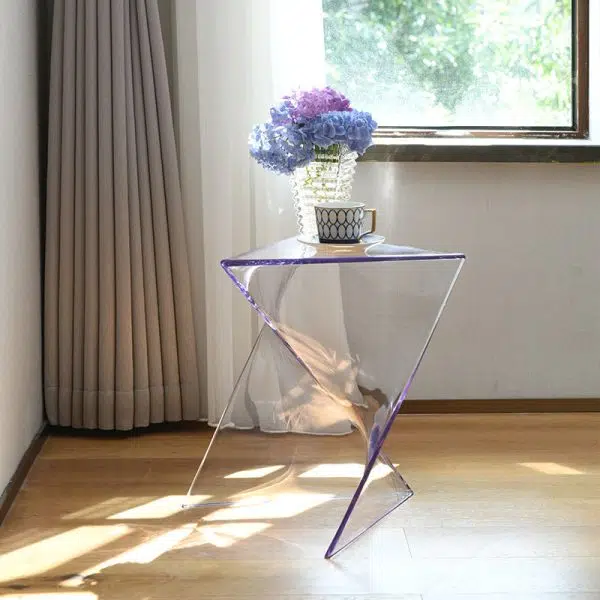 Contemporary Creative Irregular Geometry Triangle PC End Table 1-Tier For Living Room - Image 3