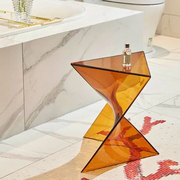 Contemporary Creative Irregular Geometry Triangle PC End Table 1-Tier For Living Room - Image 12