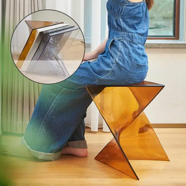 Contemporary Creative Irregular Geometry Triangle PC End Table 1-Tier For Living Room - Image 11