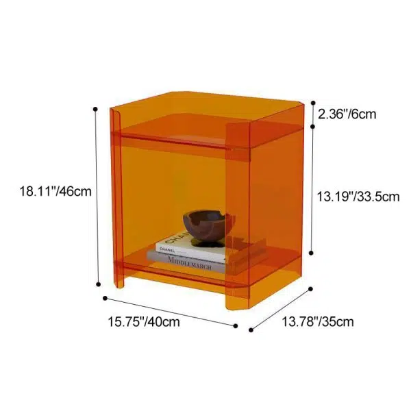 Contemporary Creative Square Rectangle Layered Acrylic Nightstand 2/3/4/5 Tiers For Bedroom - Image 4