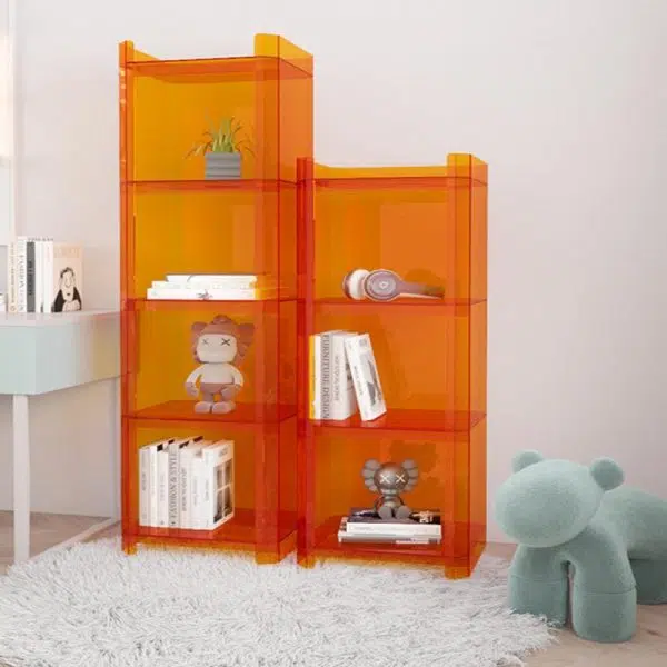 Contemporary Creative Square Rectangle Layered Acrylic Nightstand 2/3/4/5 Tiers For Bedroom - Image 8