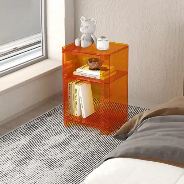 Contemporary Creative Square Rectangle Layered Acrylic Nightstand 2/3/4/5 Tiers For Bedroom - Image 11