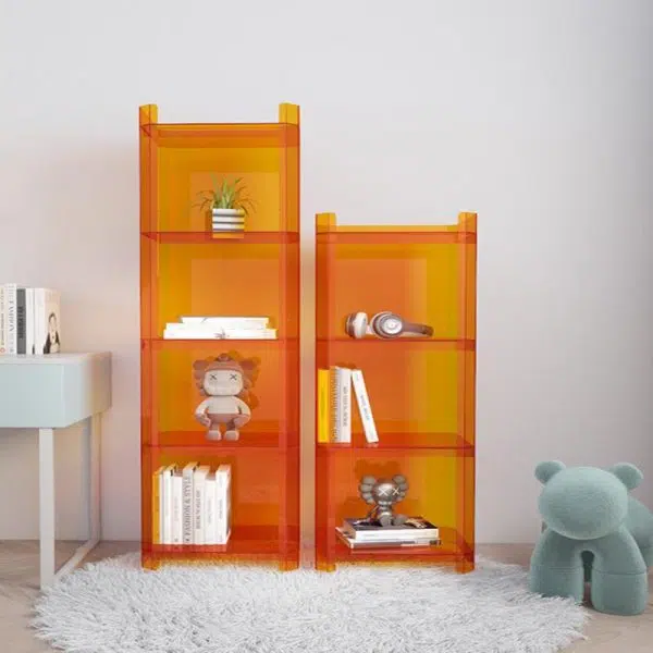 Contemporary Creative Square Rectangle Layered Acrylic Nightstand 2/3/4/5 Tiers For Bedroom - Image 9