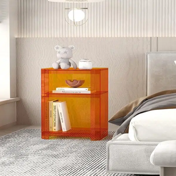 Contemporary Creative Square Rectangle Layered Acrylic Nightstand 2/3/4/5 Tiers For Bedroom - Image 14