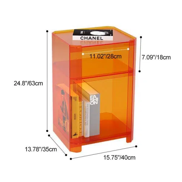 Contemporary Creative Square Rectangle Layered Acrylic Nightstand 2/3/4/5 Tiers For Bedroom - Image 5
