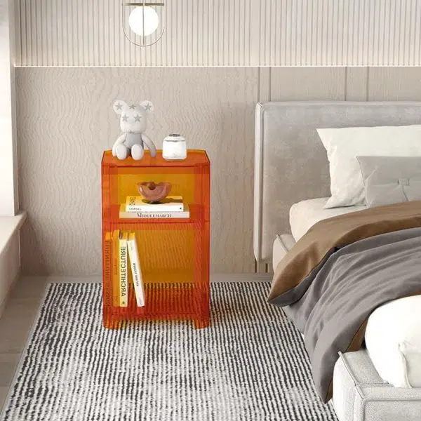 Contemporary Creative Square Rectangle Layered Acrylic Nightstand 2/3/4/5 Tiers For Bedroom - Image 12