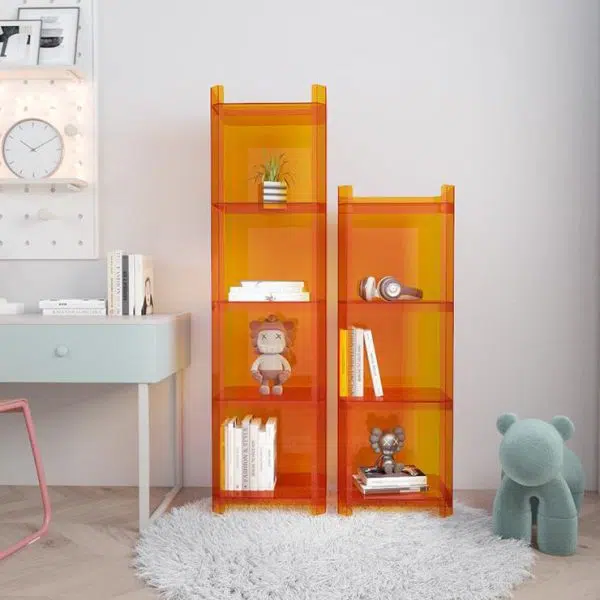 Contemporary Creative Square Rectangle Layered Acrylic Nightstand 2/3/4/5 Tiers For Bedroom - Image 10