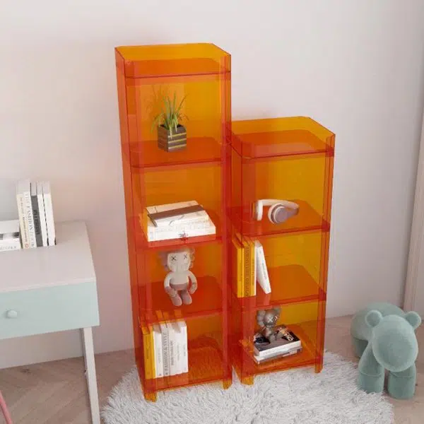 Contemporary Creative Square Rectangle Layered Acrylic Nightstand 2/3/4/5 Tiers For Bedroom - Image 3