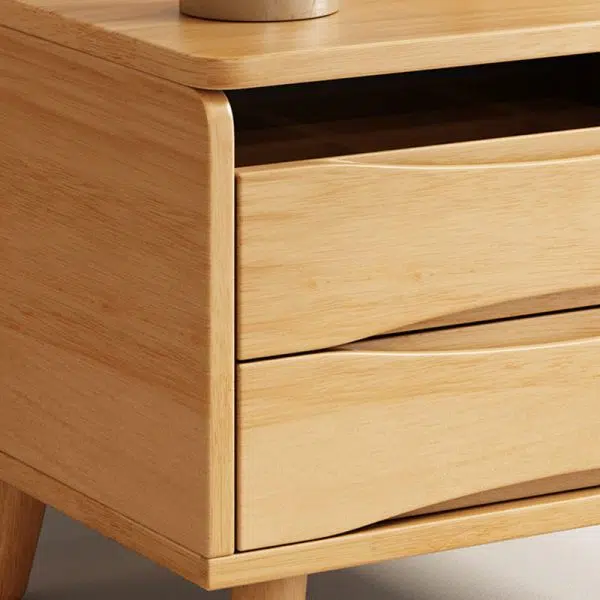 Contemporary Nordic Rectangular Rubber Wood Metal Makeup Vanity 1-Drawer Storage For Bedroom - Image 7