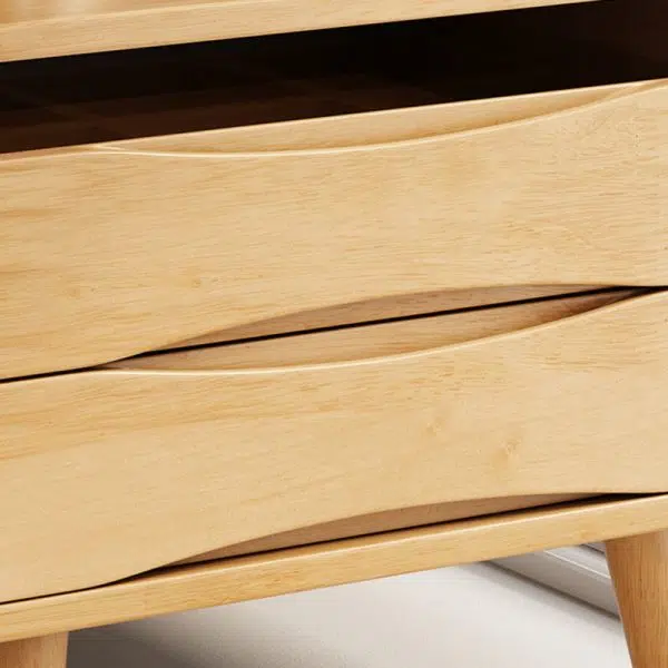 Contemporary Nordic Rectangular Rubber Wood Metal Makeup Vanity 1-Drawer Storage For Bedroom - Image 8