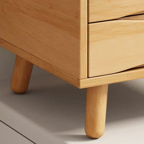 Contemporary Nordic Rectangular Rubber Wood Metal Makeup Vanity 1-Drawer Storage For Bedroom - Image 9