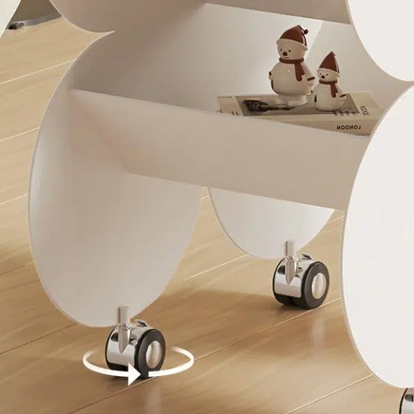 Contemporary Nordic Flower Four-leaf Clover Metal Steel Side Table 2-Shelf For Living Room - Image 7