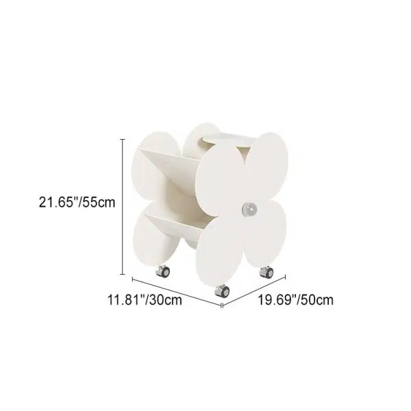 Contemporary Nordic Flower Four-leaf Clover Metal Steel Side Table 2-Shelf For Living Room - Image 6