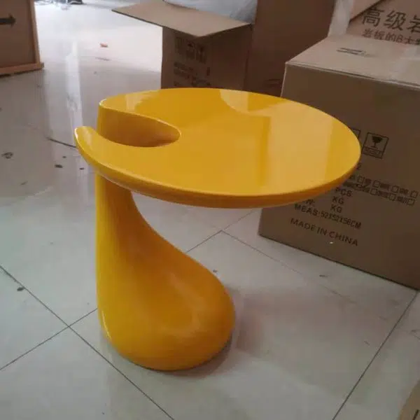 Contemporary Creative Round Plastic Steel End Table 1-Tier For Living Room - Image 2