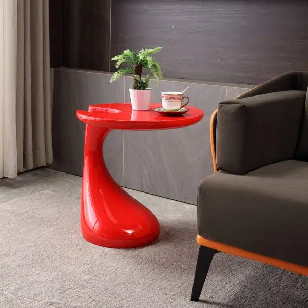 Contemporary Creative Round Plastic Steel End Table 1-Tier For Living Room - Image 3