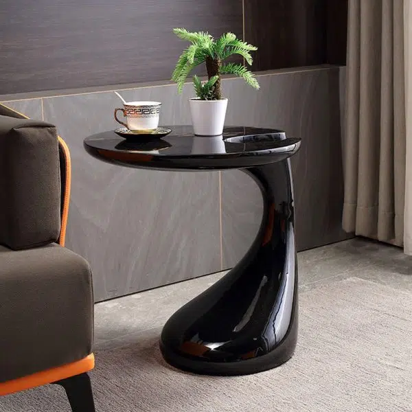 Contemporary Creative Round Plastic Steel End Table 1-Tier For Living Room - Image 10