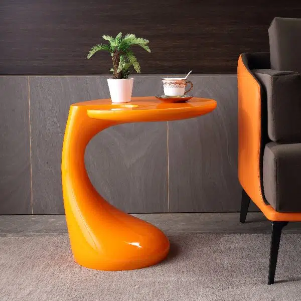 Contemporary Creative Round Plastic Steel End Table 1-Tier For Living Room - Image 15