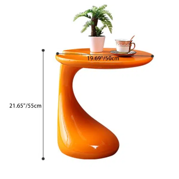 Contemporary Creative Round Plastic Steel End Table 1-Tier For Living Room - Image 4