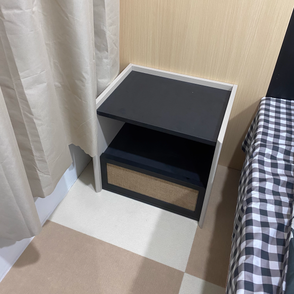 Contemporary Nordic Wood Square Nightstand With 1-Drawer Storage For Bedroom & Living Room - Image 12