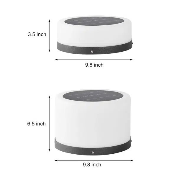 Round Acrylic Waterproof White LED Modern Solar Lights Outdoor Garden Lights - Image 8