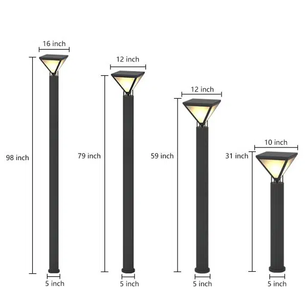 Waterproof LED Solar Lamp Post Lights Heavy Duty Outdoor Lamp Post - Image 9