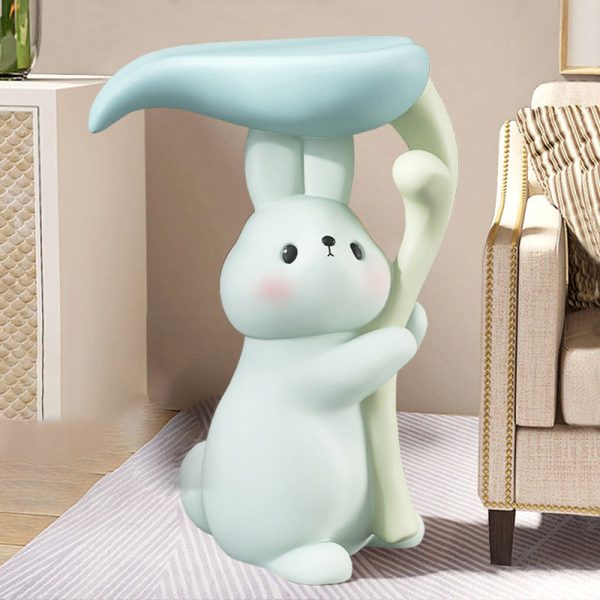 Modern Art Deco Round Rabbit Elephant Bear Fiberglass Resin End Table 1-Tray For Living Room - Image 30