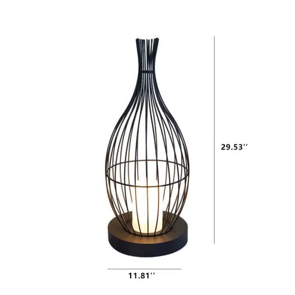 Retro Iron Oval Column Outdoor Waterproof 1-Light Standing Floor Lamp - Image 6