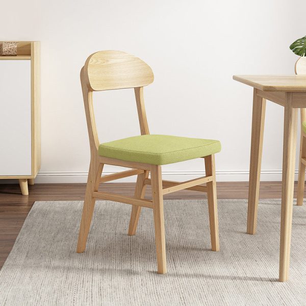 Contemporary Nordic Wood Sponge Square Elliptical Dining Chair Backrest For Dining Room - Image 2